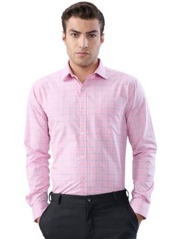 Park Avenue - Slim Fit Checkers Medium Pink Shirt