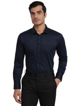 Park Avenue - Slim Fit Solid Dark Blue Shirt