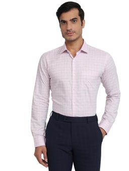 Park Avenue - Slim Fit Checkers Medium Pink Shirt