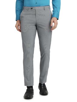 Park Avenue - Slim Fit Stripes Medium Grey Trouser