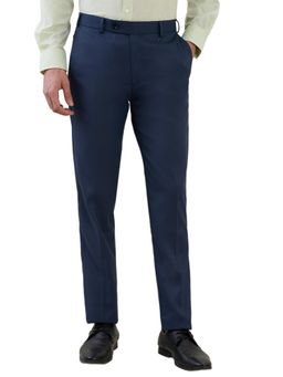 Park Avenue - Slim Fit Solid Dark Blue Trouser