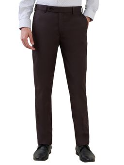 Park Avenue - Slim Fit Solid Dark Brown Trouser