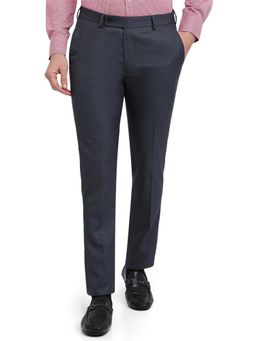 Park Avenue - Slim Fit Solid Dark Blue Trouser