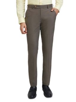 Park Avenue - Slim Solid Medium Beige Trouser