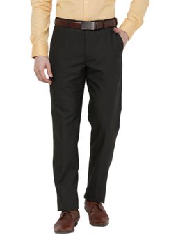 Park Avenue - Regular Fit Checkers Dark Brown Trouser
