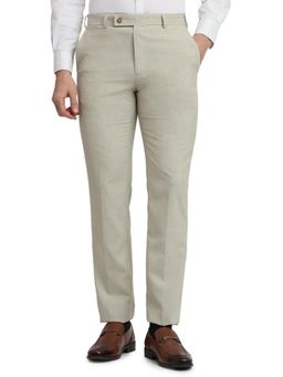 Park Avenue - Regular Fit Solid Light Fawn Trouser