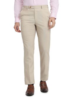 Park Avenue - Regular Fit Solid Medium Fawn Trouser