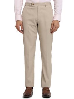 Park Avenue - Regular Fit Solid Medium Fawn Trouser