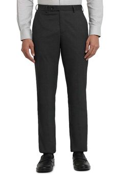 Park Avenue - Regular Fit Solid Dark Grey Trouser