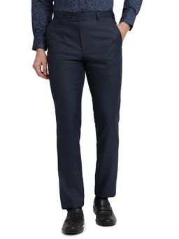 Park Avenue - Regular Fit Checkers Dark Blue Trouser