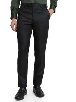 Park Avenue - Regular Fit Checkers Black Trouser