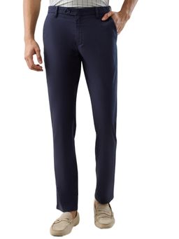 Raymond - Slim Fit Solid Dark Blue Trouser