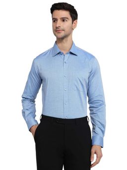 Raymond - Contemporary Fit Solid Medium Blue Shirt
