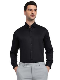 Raymond - Slim Fit Solid Black Shirt
