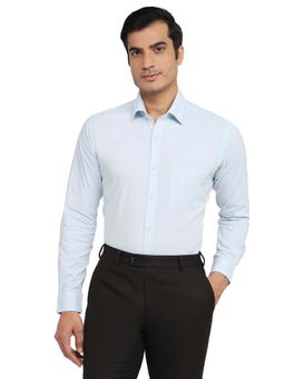 Raymond - Slim Fit Structure Medium Blue Shirt