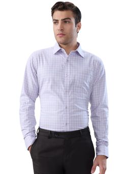 Raymond - Slim Fit Checkers Medium Violet Shirt