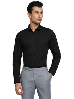 Raymond - Slim Fit Solid Black Shirt