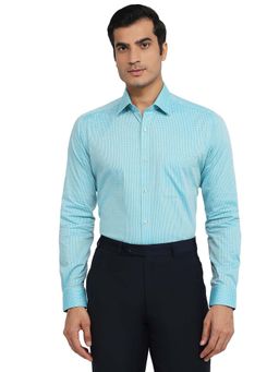 Raymond - Slim Fit Structure Medium Petrol Shirt