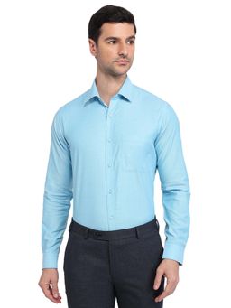 Raymond - Slim Fit Structure Medium Petrol Shirt