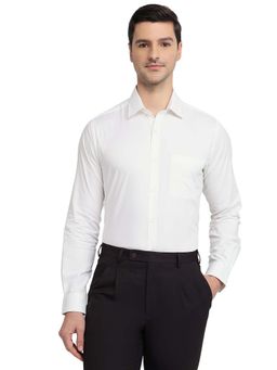 Raymond - Slim Fit Solid White Shirt