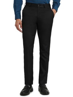 Raymond - Slim Fit Solid Black Trouser