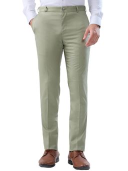 Raymond - Slim Fit Solid Medium Green Trouser