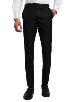 Raymond - Slim Fit Solid Black Trouser