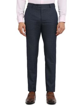 Raymond - Slim Fit Structure Medium Blue Trouser