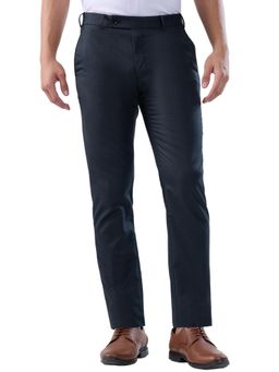 Raymond - Slim Fit Structure Dark Blue Trouser