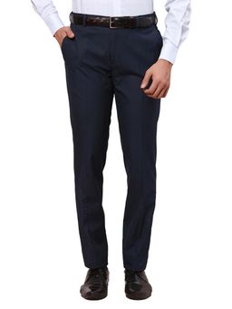 Raymond - Slim Fit Checkers Dark Blue Trouser