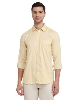 Parx - Slim Printed Medium Yellow Shirt