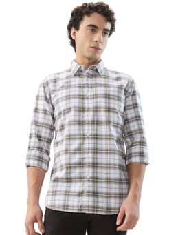 Parx - Slim Fit Checkers Dark Brown Shirt