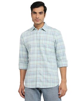 Parx - Slim Fit Checkers Medium Green Shirt