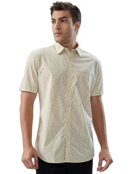 Parx - Slim Printed Light Fawn Shirt