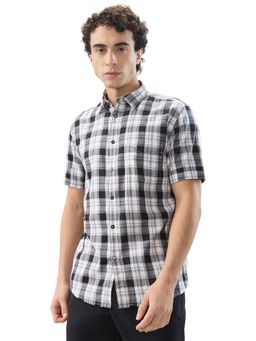 Parx - Slim Fit Checkers Black Shirt