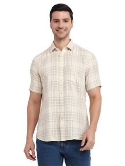 Parx - Slim Fit Checkers Medium Fawn Shirt