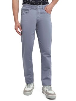 Parx - Tapered Fit Solid Medium Blue Trouser