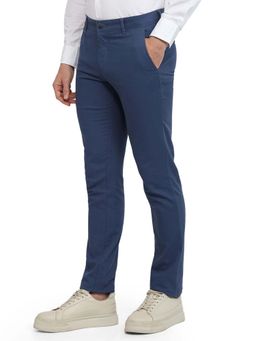 Parx - Tapered Fit Solid Dark Blue Trouser