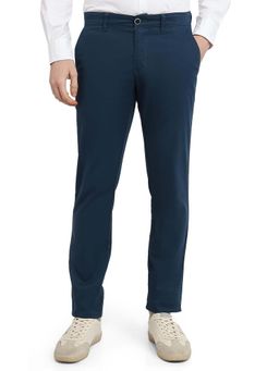 Parx - Tapered Fit Solid Dark Blue Trouser