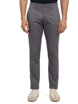Parx - Tapered Fit Solid Dark Grey Trouser