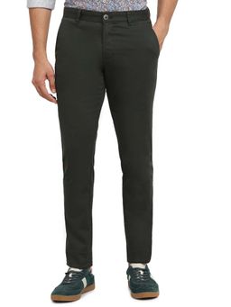 Parx - Tapered Fit Solid Dark Green Trouser