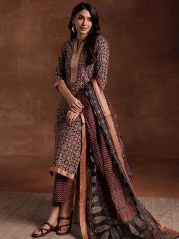 Libas - Black Pure Cotton Printed Kurta Sets for Women