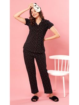 Quira - Black Printed Regular Shirt and Pyjama