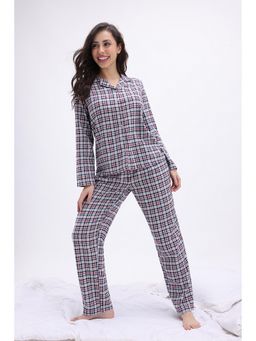 Zivame - Grey Checks Regular Shirt and Pyjama