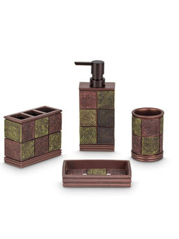 Freelance - Soho Plus Polyresin 4 Pcs Bathroom Set-Dispenser Holder Tumbler & Soap Dish