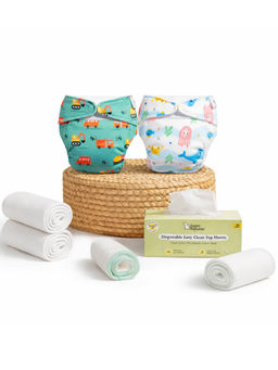 Superbottoms - Diaper Combo Diapers, Pads and Universal Booster with Diaper Sheets (0-3 Months)