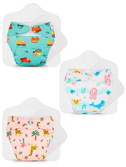 Superbottoms - Unisex UNO Minky combo Diapers and Pads with Boosters (Pack of 3) (0-3 Months)