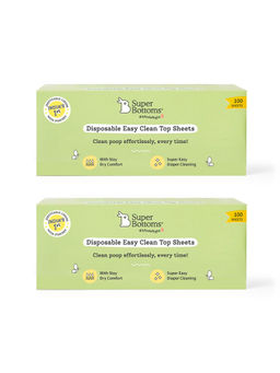 Superbottoms - Unisex Disposable Easy Clean Top Sheets (Pack of 2) (0-3 Months)