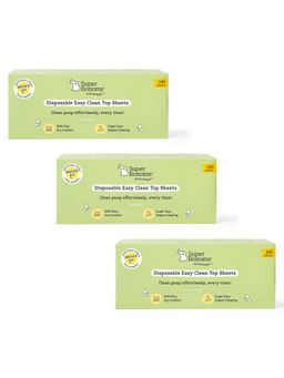 Superbottoms - Unisex Disposable Easy Clean Top Sheets (Pack of 3) (0-3 Months)