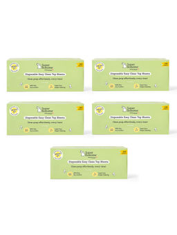 Superbottoms - Unisex Disposable Easy Clean Top Sheets (Pack of 5) (0-3 Months)